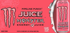 Monster Energy Juice Pipeline Punch back label shows ingredients and energy blend