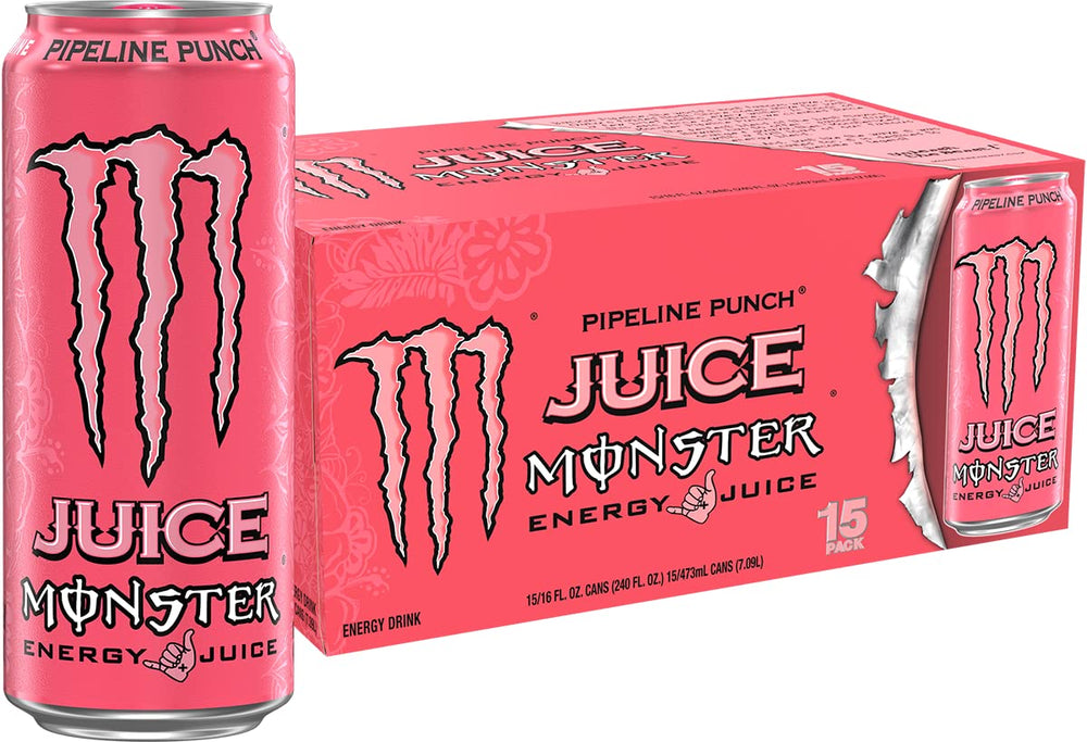 Monster Energy Juice Pipeline Punch can front view with tropical flavor profile