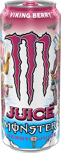 Monster Viking Berry ingredients label close-up showing real fruit juices and exotic notes