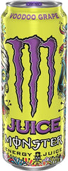 Monster Energy Juice Voodoo Grape glass pour showing a refreshing finish