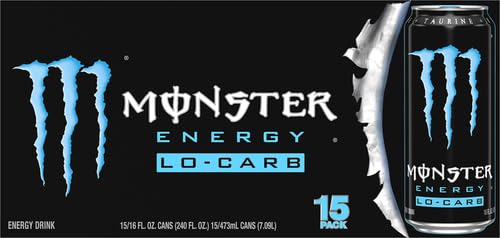 Monster Energy logo on can emphasizes bold branding and energy.