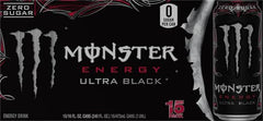 Close-up of Monster Energy Ultra Black cherry flavor for a refreshing pick-me-up.