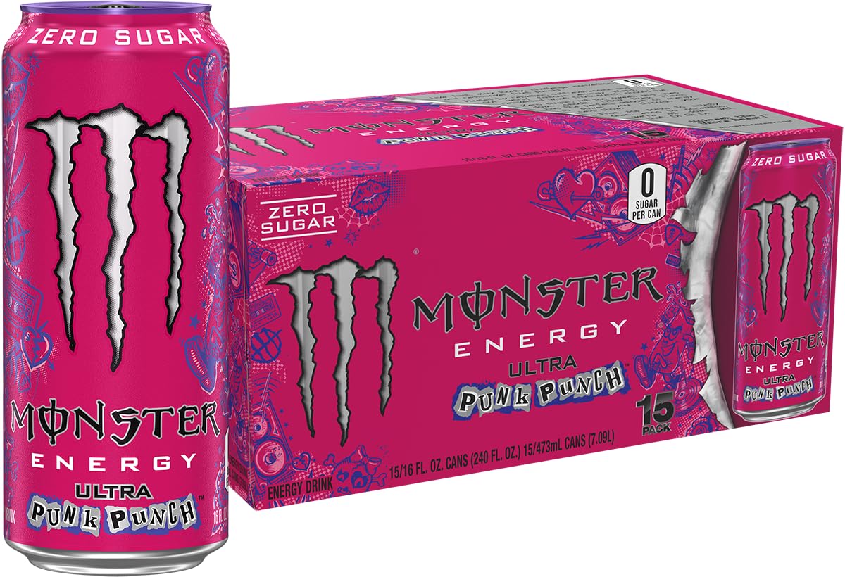 Monster Energy Ultra Punk Punch can, bold fruit punch flavor.