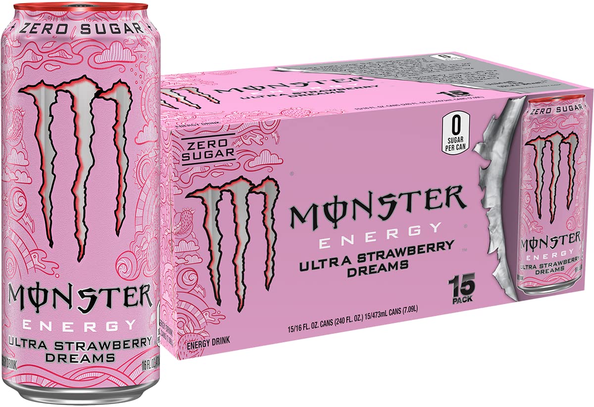Monster Ultra Strawberry Dreams can displaying zero sugar and bold flavor for daily energy.