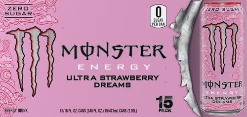 Monster Ultra Strawberry Dreams can with prominent zero sugar claim and clean flavor for daily use.