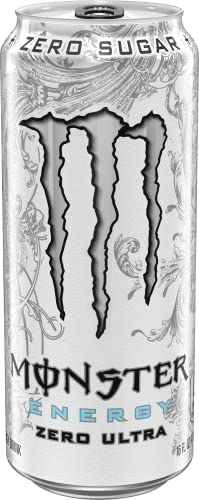 Monster Energy Zero Ultra can angled view emphasizing refreshing, lighter taste