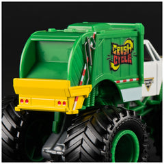 Monster Jam Crush Cycle BKT tires detail emphasizing authentic grip and authenticity.