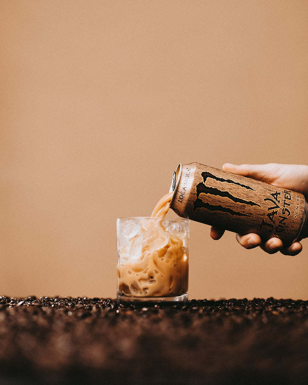Monster Java Loca Moca in fridge suggests ready-to-drink convenience