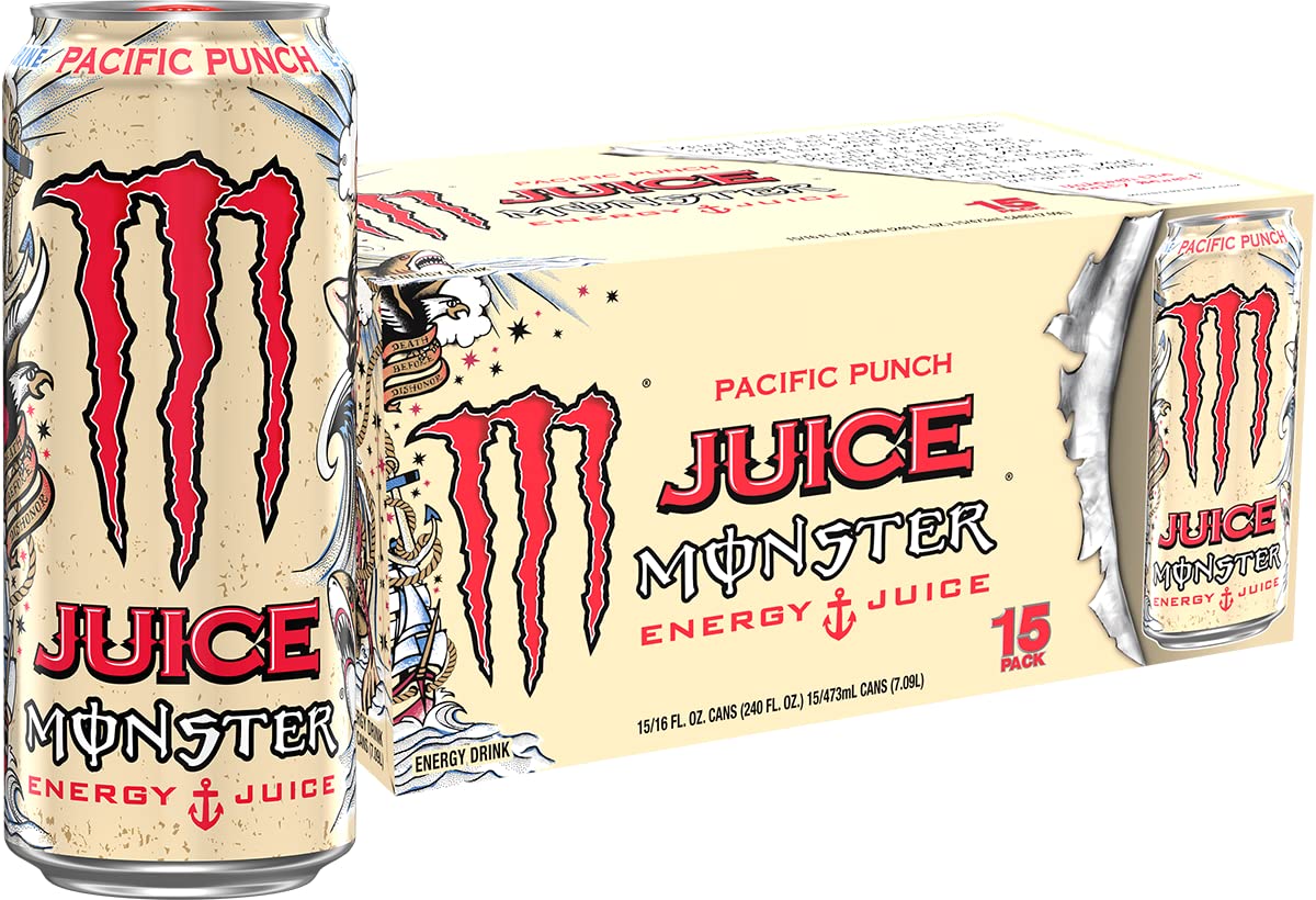 Monster Pacific Punch can front view, bold Pacific flavor with an energy boost.