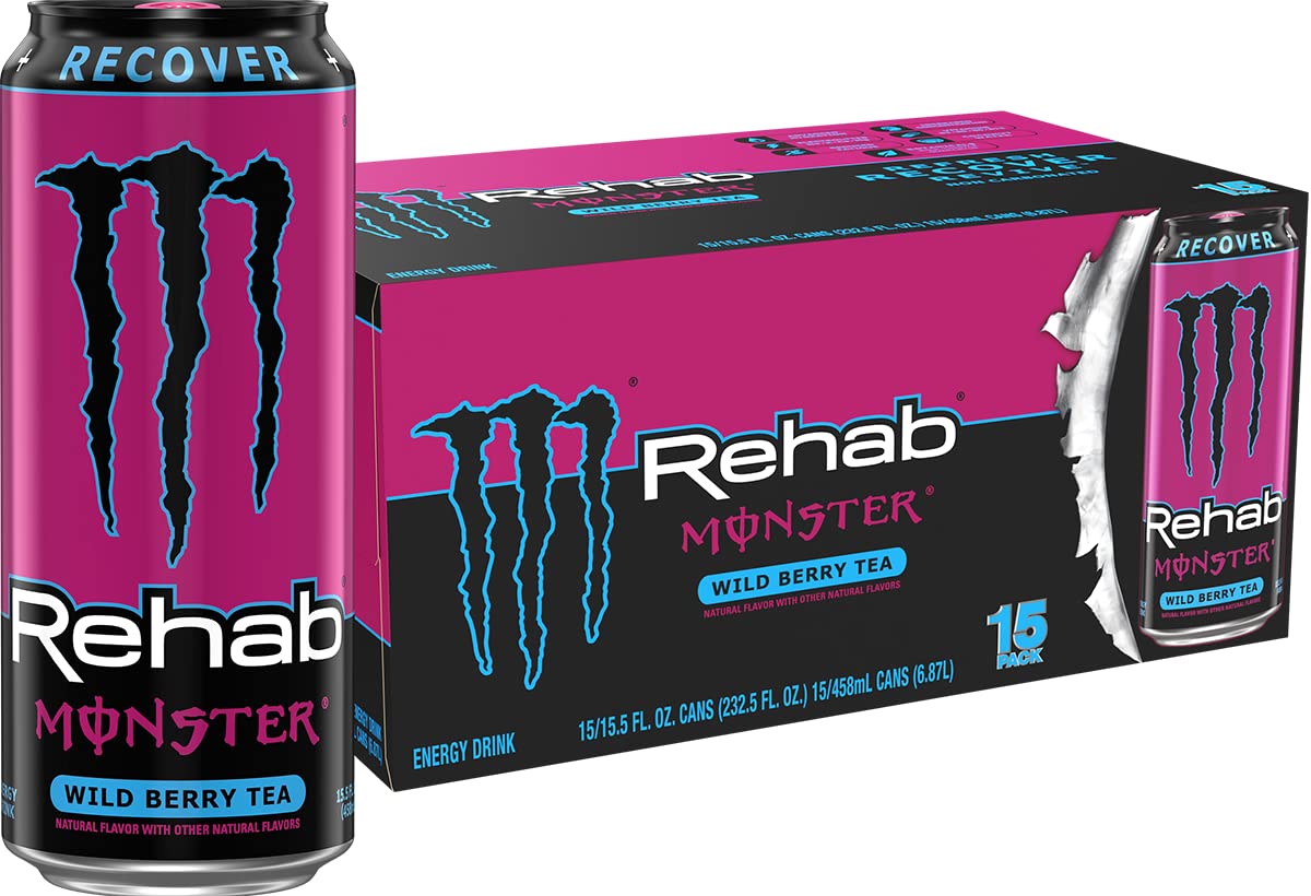 Monster Rehab Wild Berry Tea can for quick hydration and a daytime energy lift.