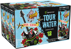 Monster Tour Water being poured into a glass for quick hydration during activities.