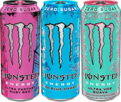 Monster Ultra Fantasy Ruby Red can, crisp grapefruit flavor for afternoon refreshment.