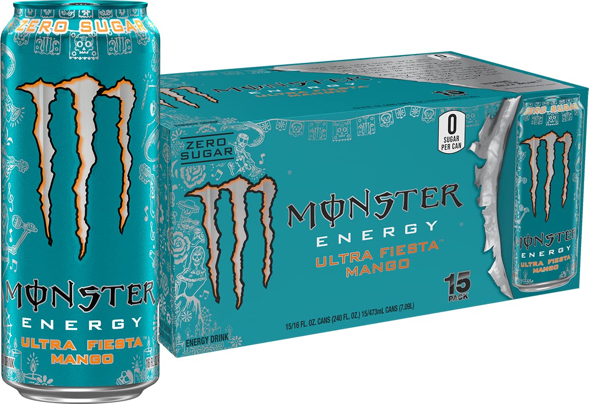 Monster Ultra Fiesta Mango can with zero sugar and bold mango flavor