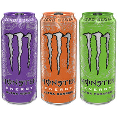 Monster Ultra Variety Pack label highlights three zero sugar flavors