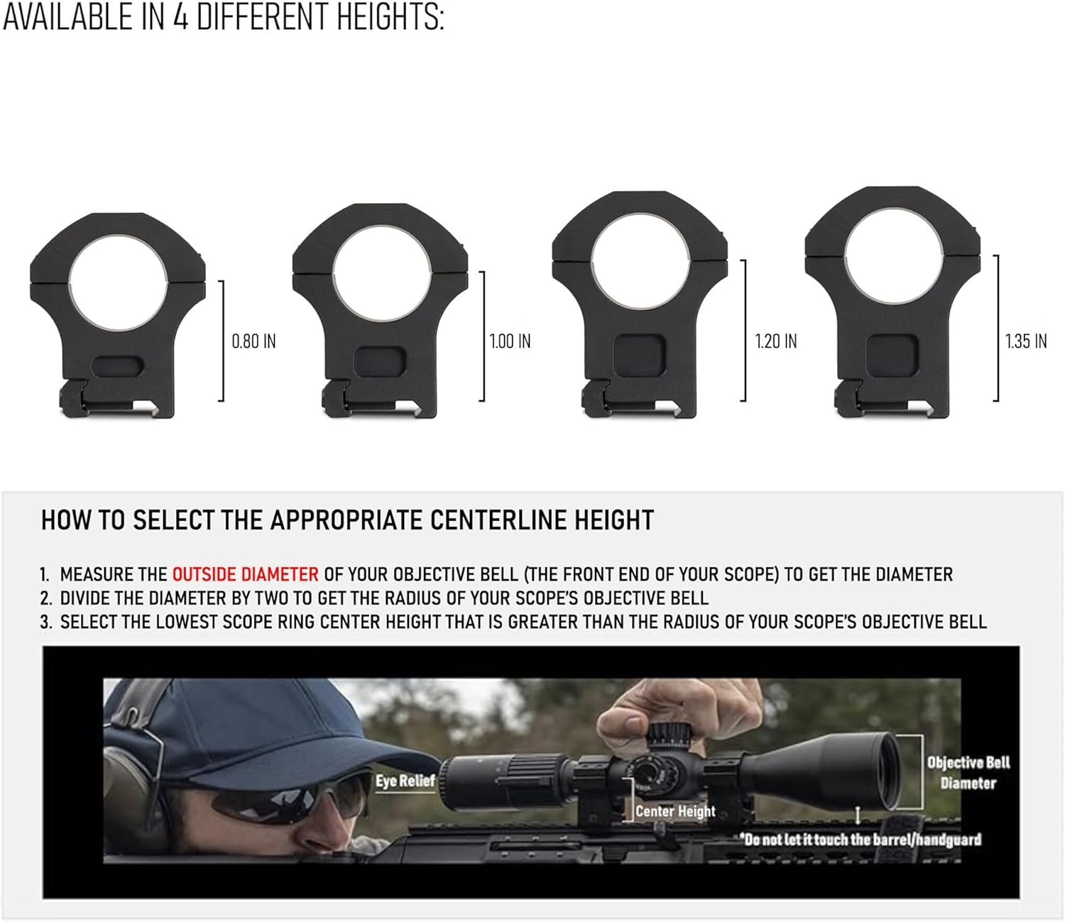 Monstrum anti-recoil lug detail on Picatinny rings