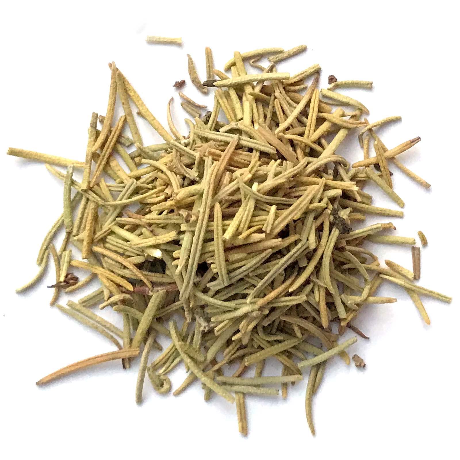 MONTEREY BAY HERB CO rosemary aroma close-up, enhances beef roasts with piney notes.