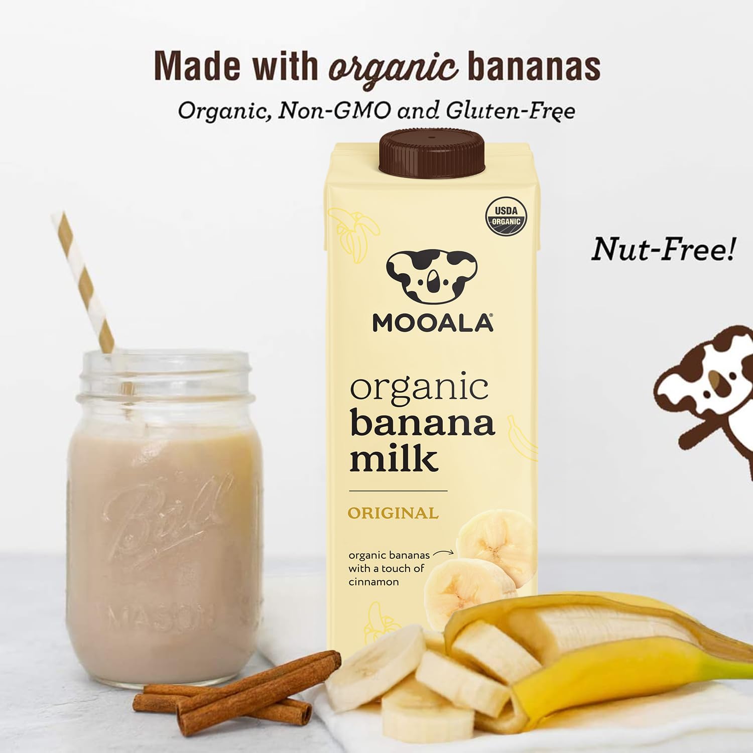 Mooala Banana Milk stored in pantry for easy, convenient refreshment.