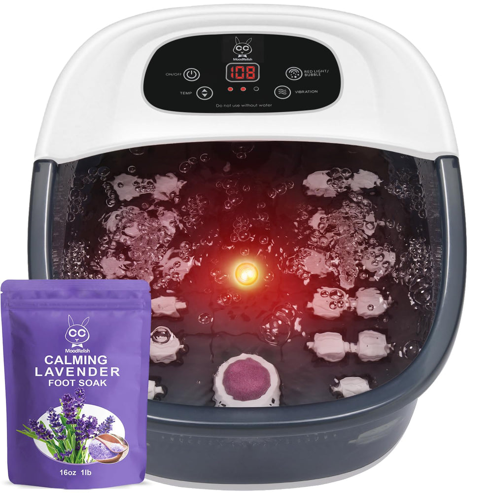 MoodRelish Foot Spa heat-bubbles soothe tired feet after a long day