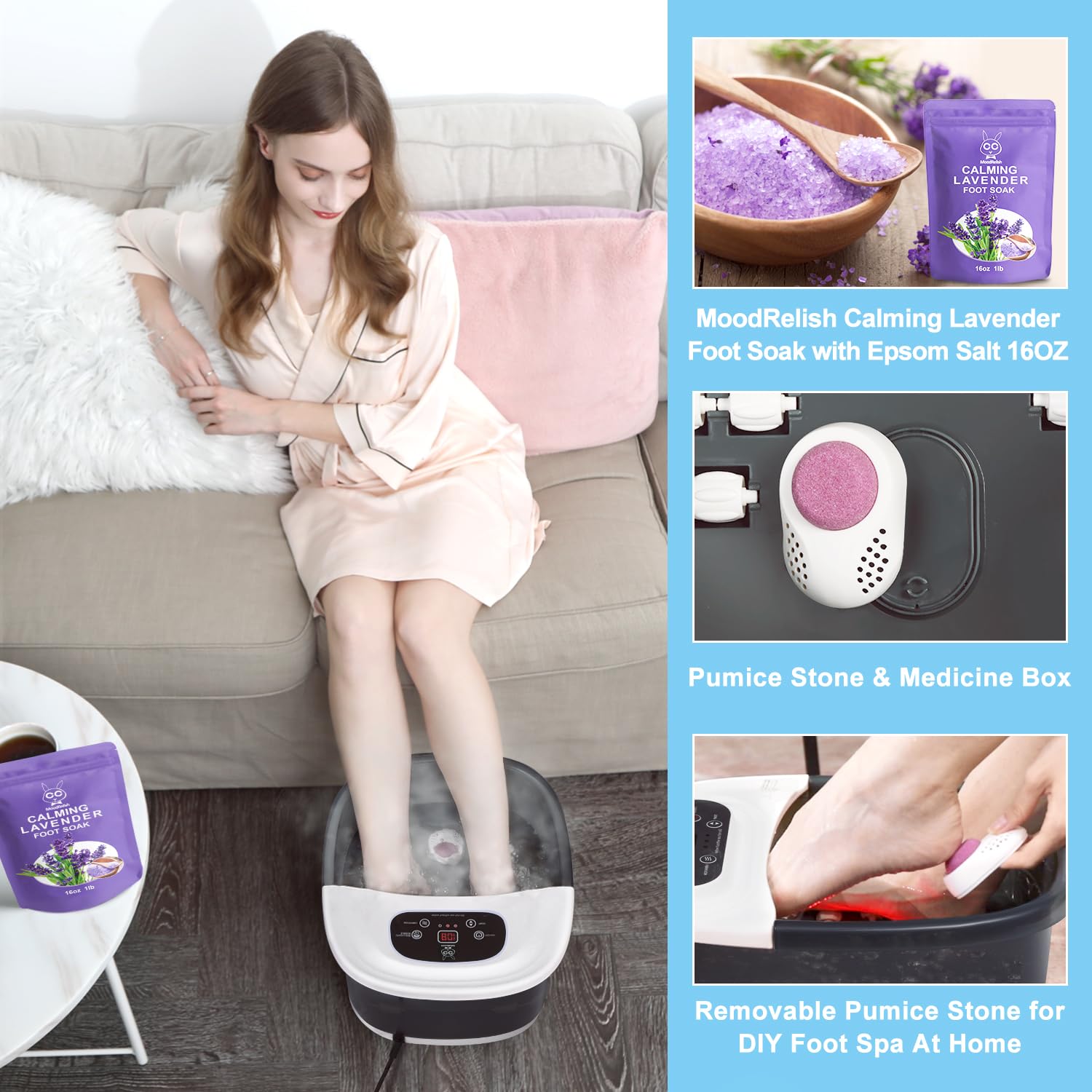 MoodRelish Foot Spa infrared-light supports circulation and foot wellness