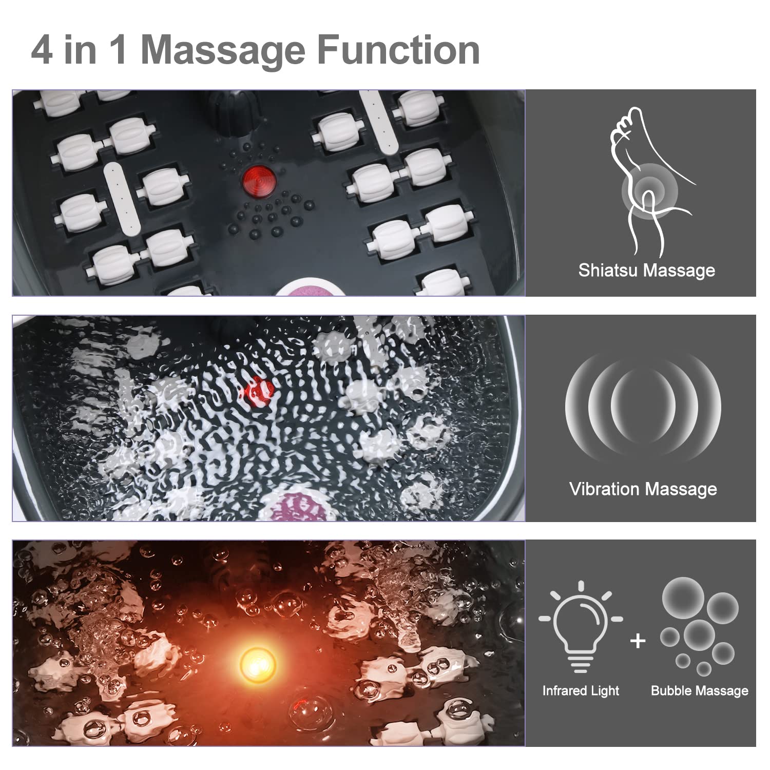 MoodRelish Foot Spa jets provide gentle spa-like soaking