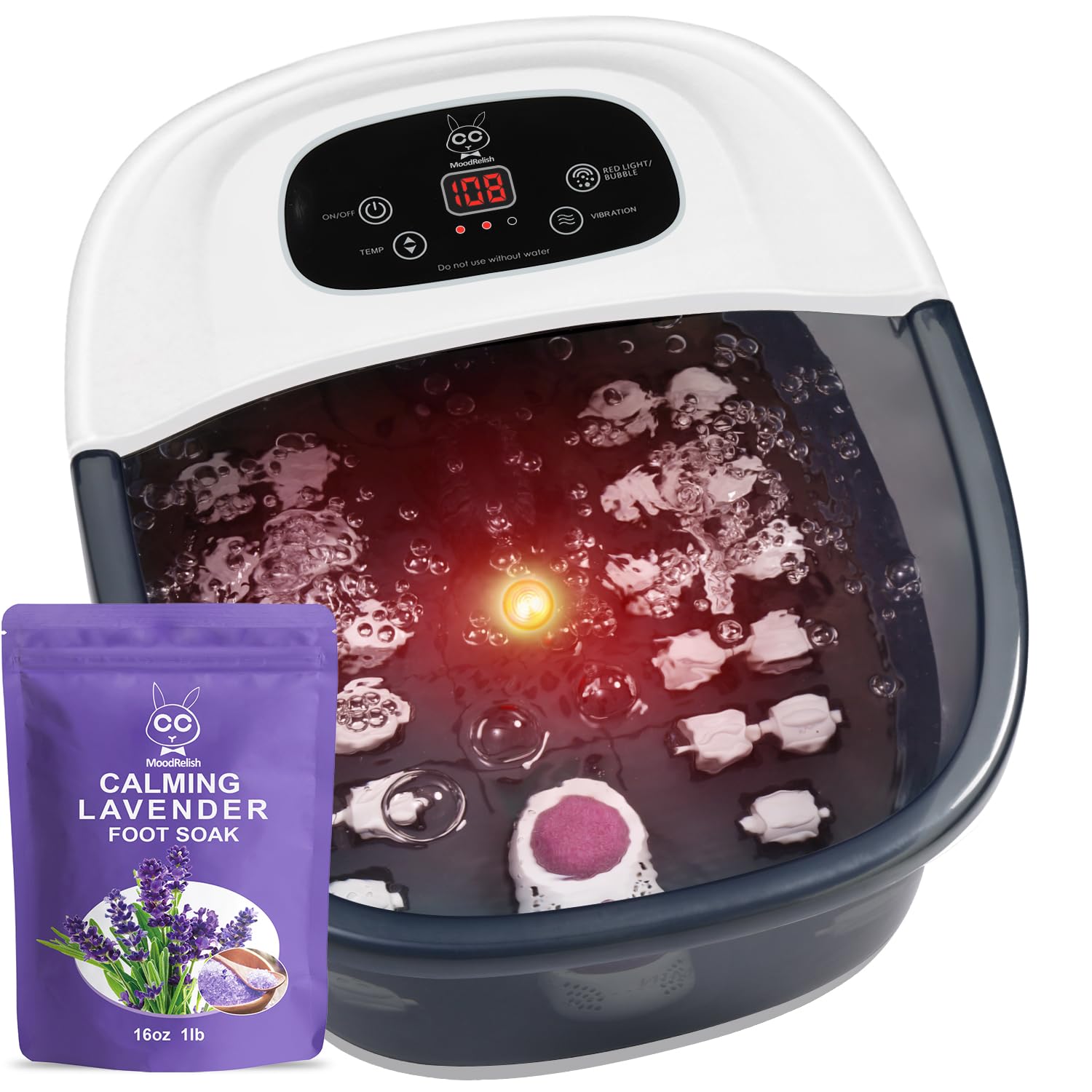 MoodRelish Foot Spa pumice-stone smooths rough skin during massage