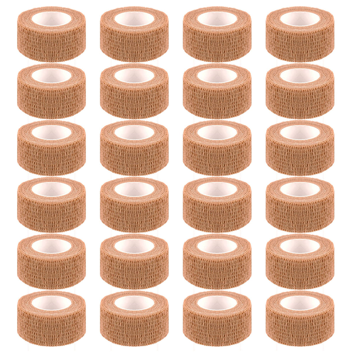 Mooerca self-adherent wrap 24-roll packaging for organized first aid.