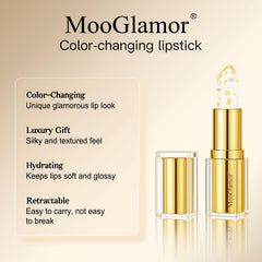 MooGlamor Clear Lipstick application-massage shows smooth rosy glow as lips warm.