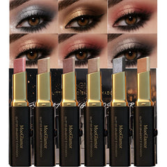 MooGlamor glitter eye shadow stick in rose-gold gradient for durable, luminous lids.