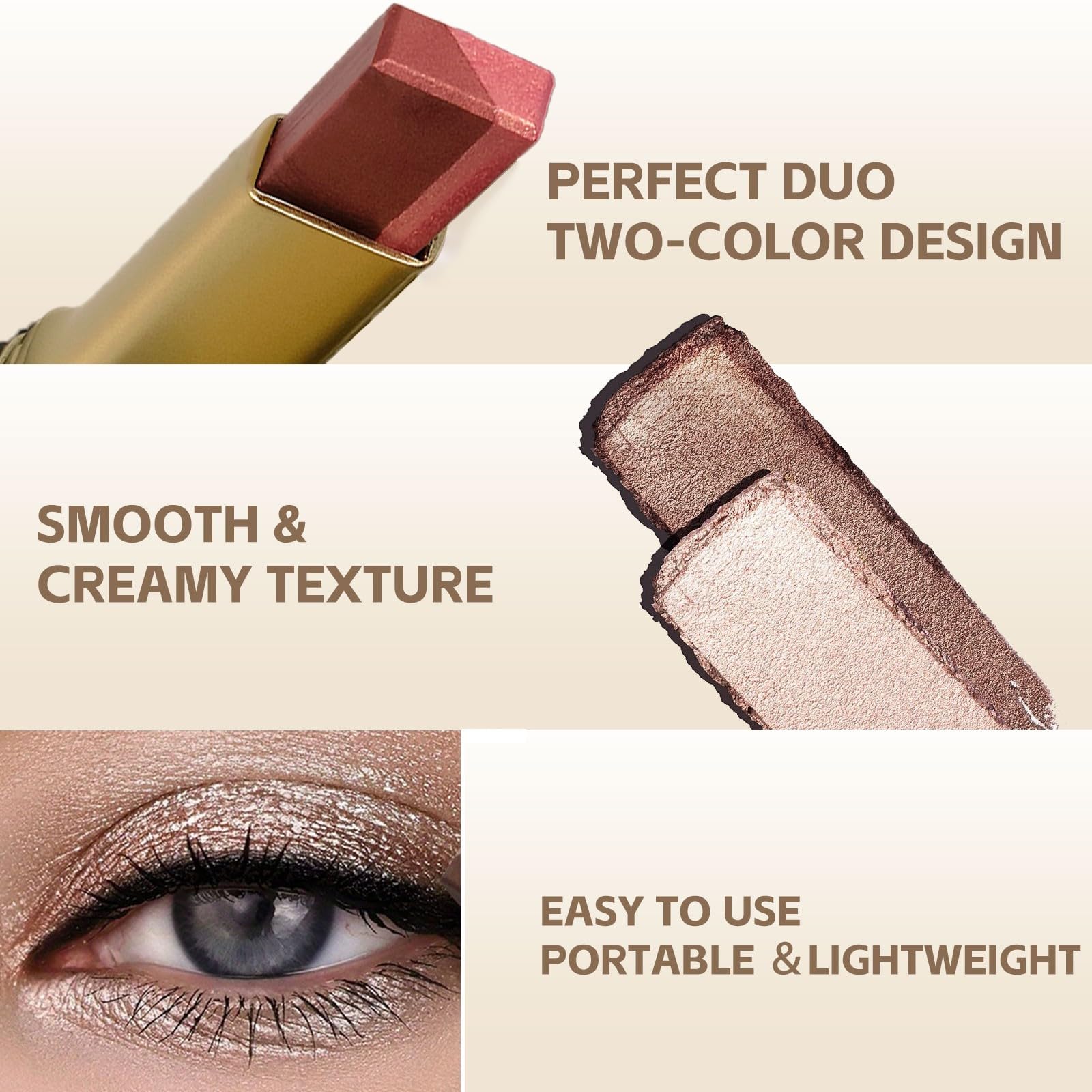 MooGlamor eye shadow stick in silver-glitter provides festive sparkle with long wear.