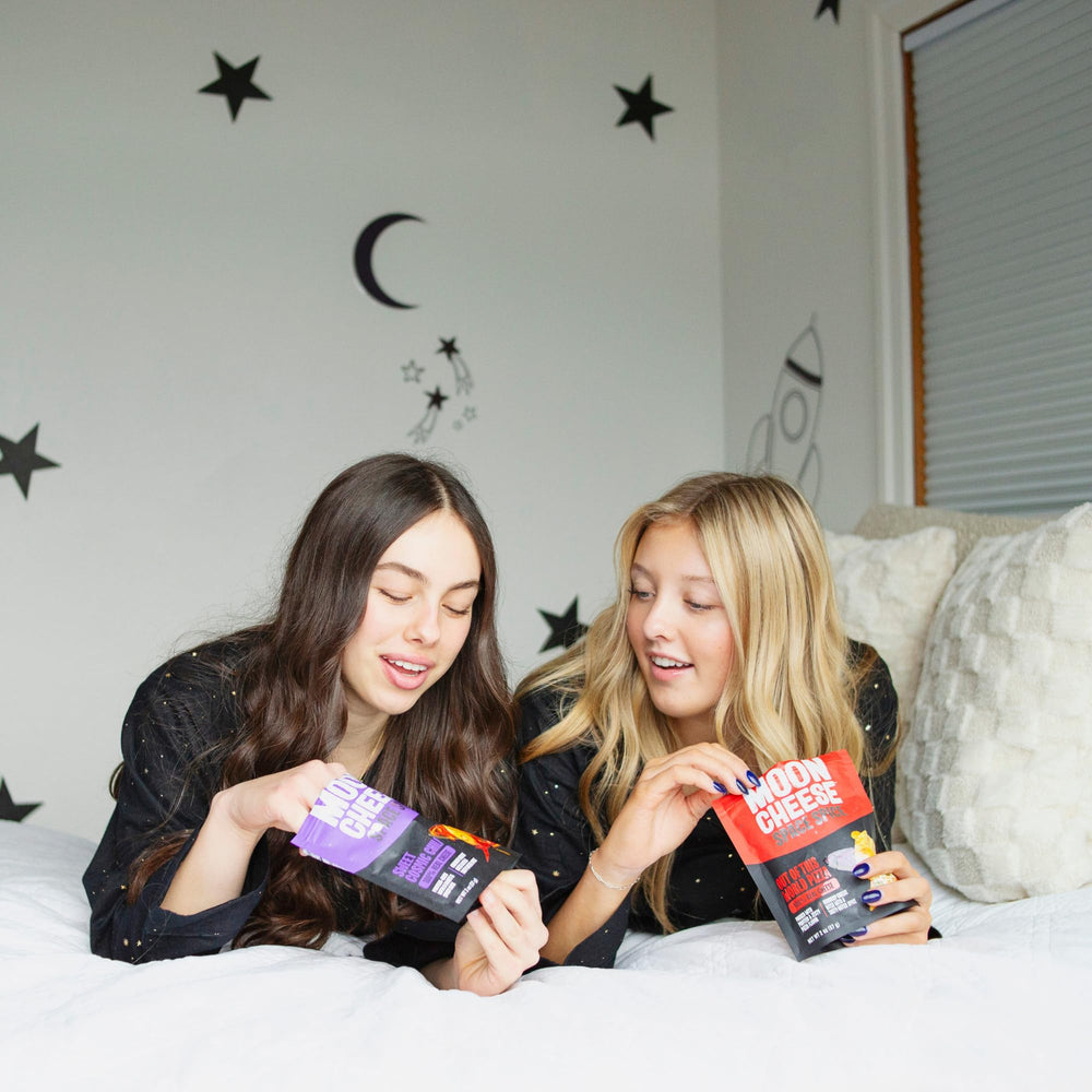 Moon Cheese Space Spice protein crunch highlights real cheese ingredients