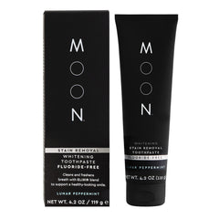 MOON fluoride-free toothpaste packaging, eco-friendly design for daily use