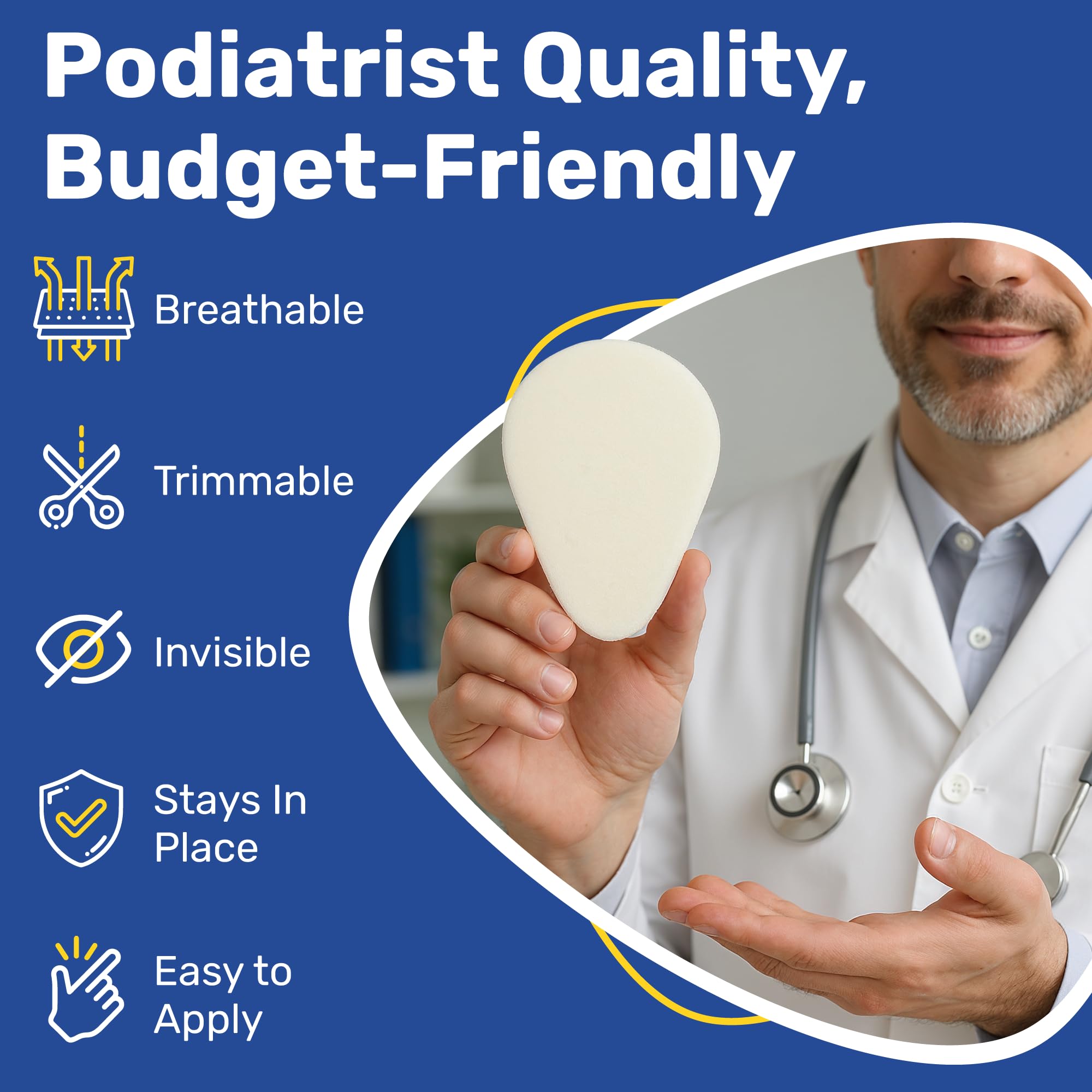 Moon Health soft wool metatarsal pads feel gentle on the skin