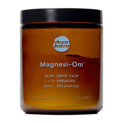 Moon Juice Magnesi-Om bottle close-up for rest-supporting formula.