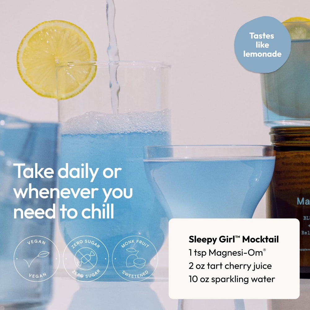 Moon Juice Magnesi-Om glass ready to enjoy before bed.