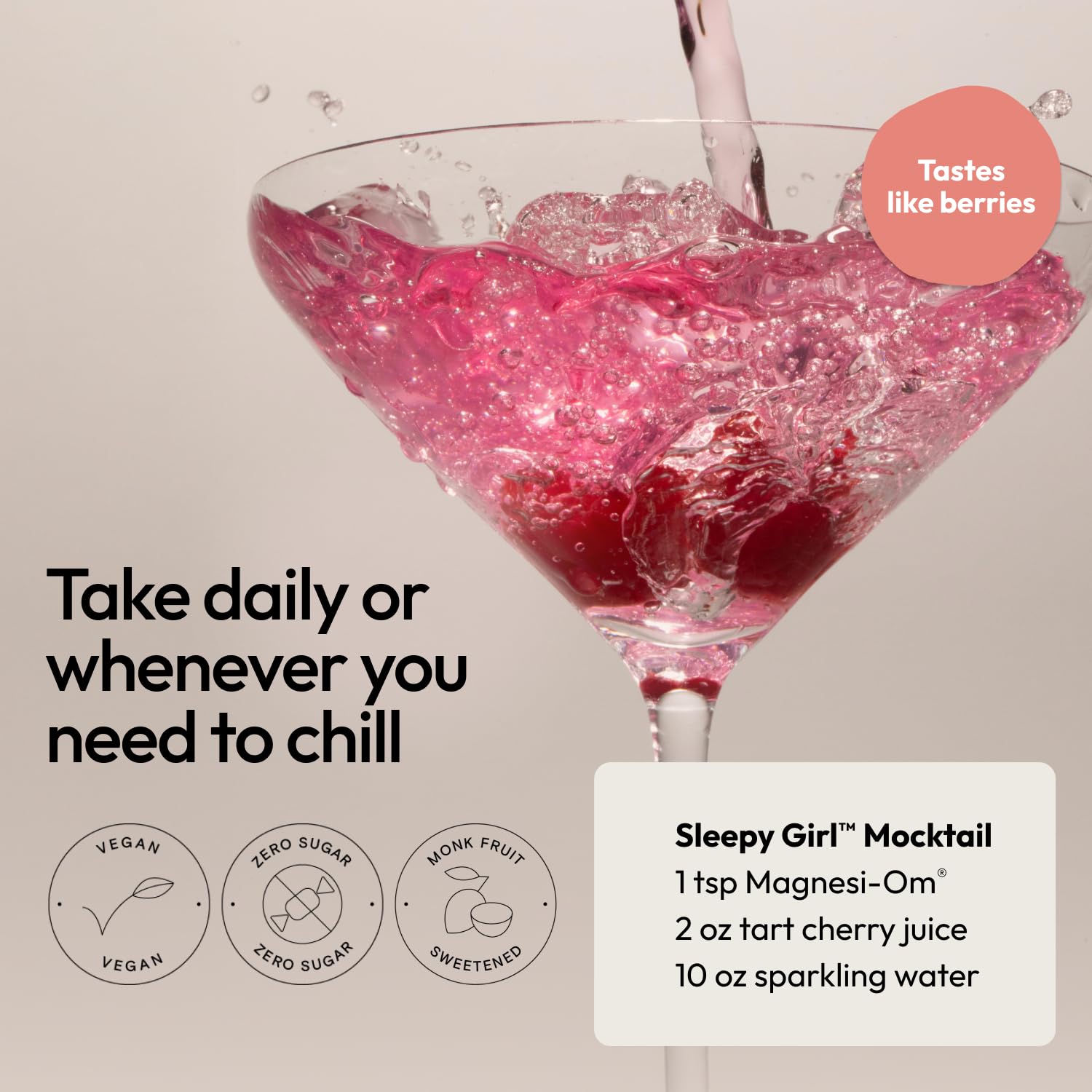 Moon Juice Magnesi-Om packaging on a clean counter promoting relaxation.