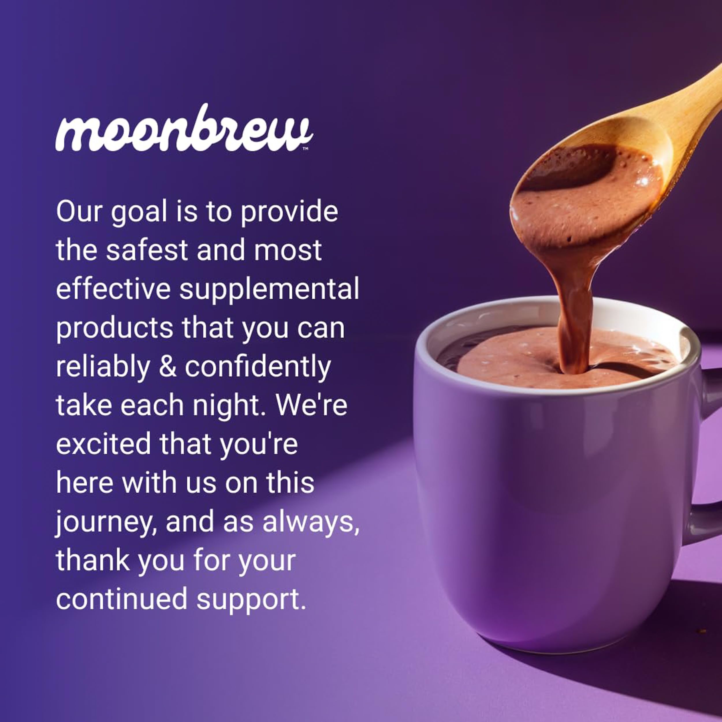 MoonBrew bedtime ritual beverage ready in seconds, hot or iced.