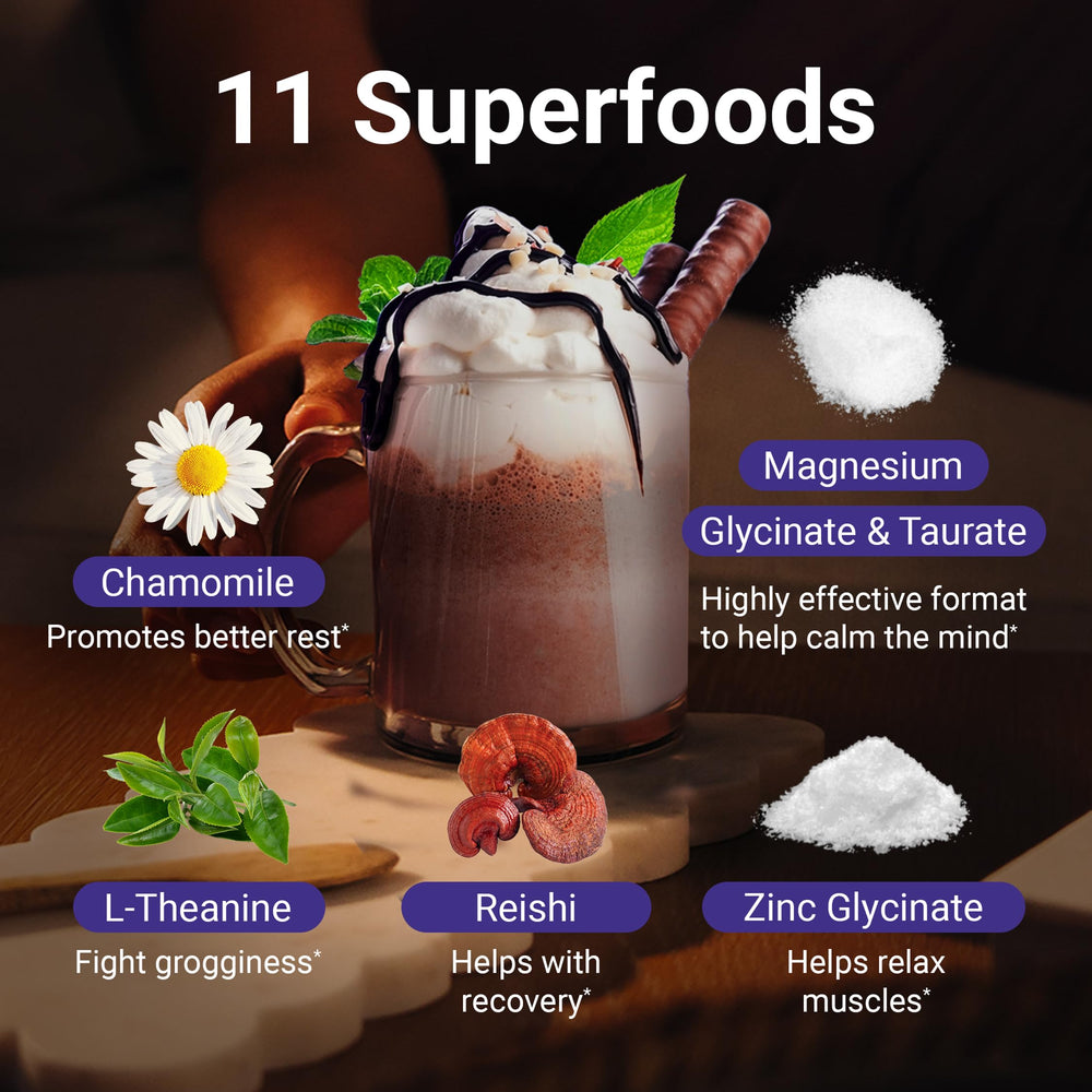 MoonBrew gluten-free sleep powder dissolving in milk or water.