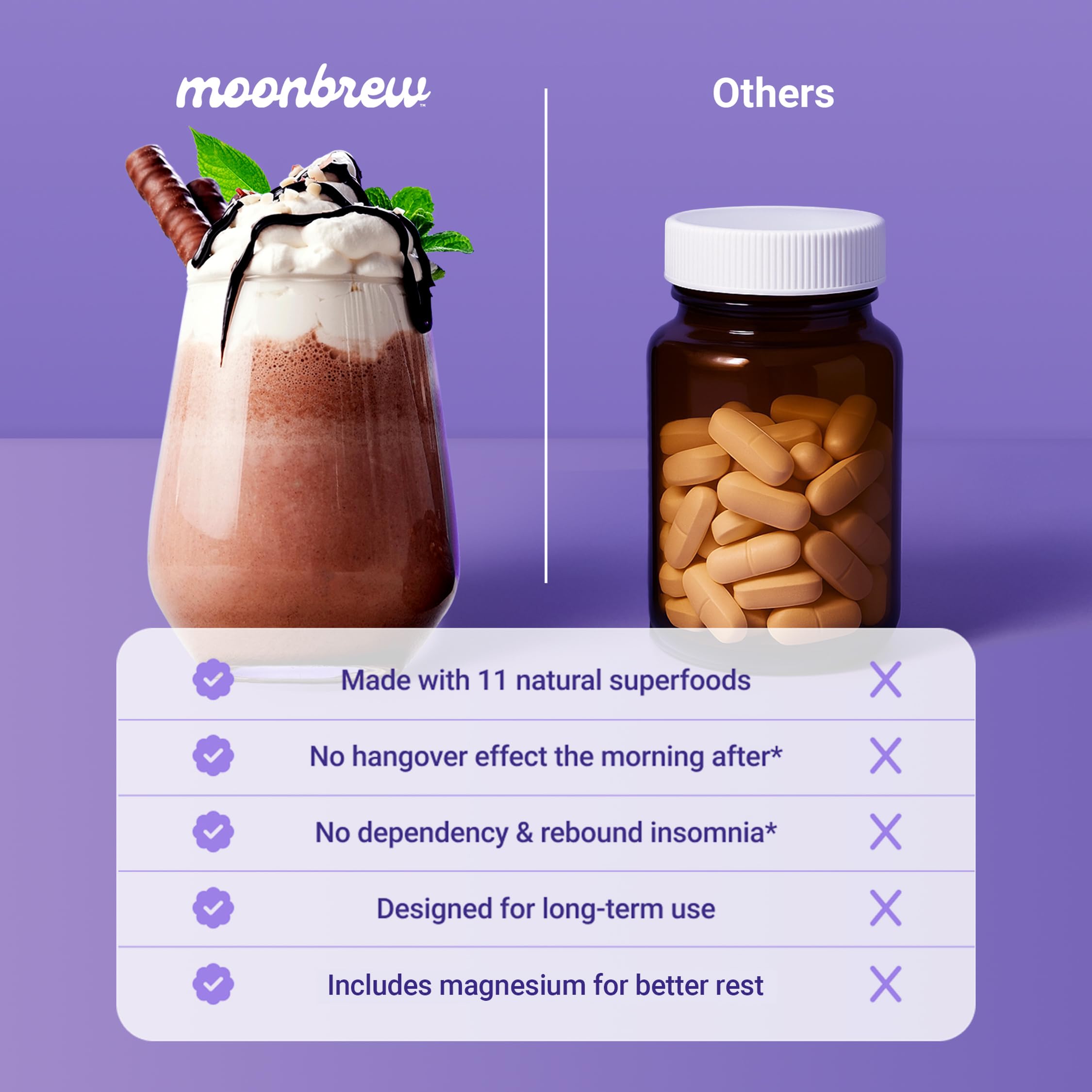 MoonBrew ready-in-seconds prep in a cup for bedtime.