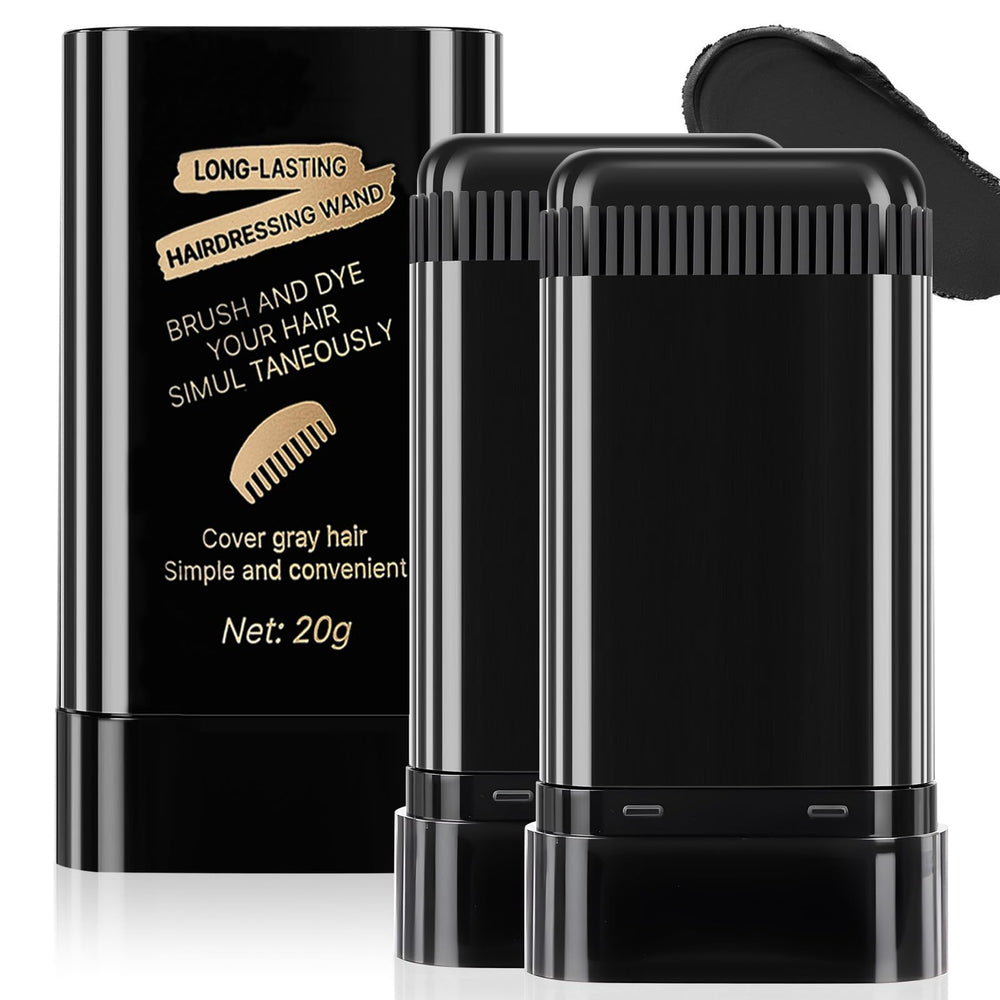 MOONGAZE root-touch-up stick with comb applying color to gray roots