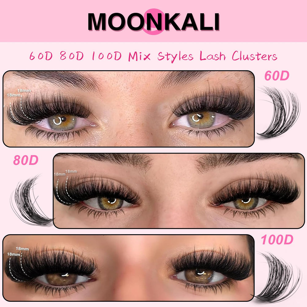 MOONKALI D-curly lash clusters deliver dramatic curl with lightweight feel