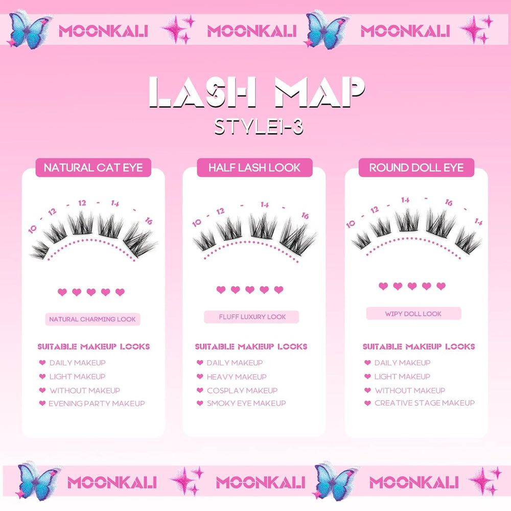 MOONKALI easy-application beginner-friendly lash clusters for quick results.