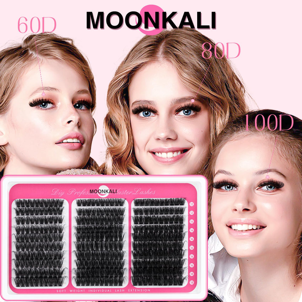 Easy at-home application with reusable MOONKALI lash clusters