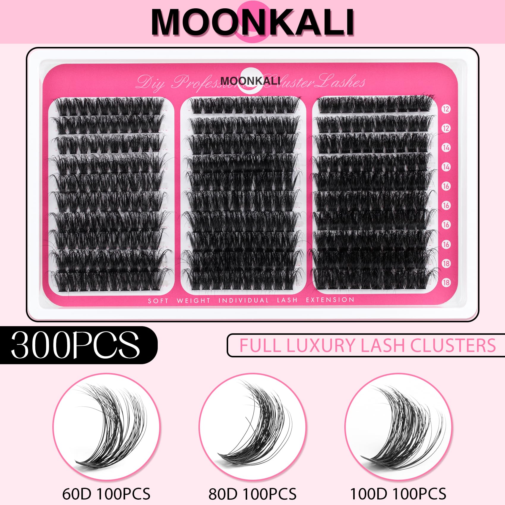 MOONKALI 12-18mm lengths customize fullness and eye shape