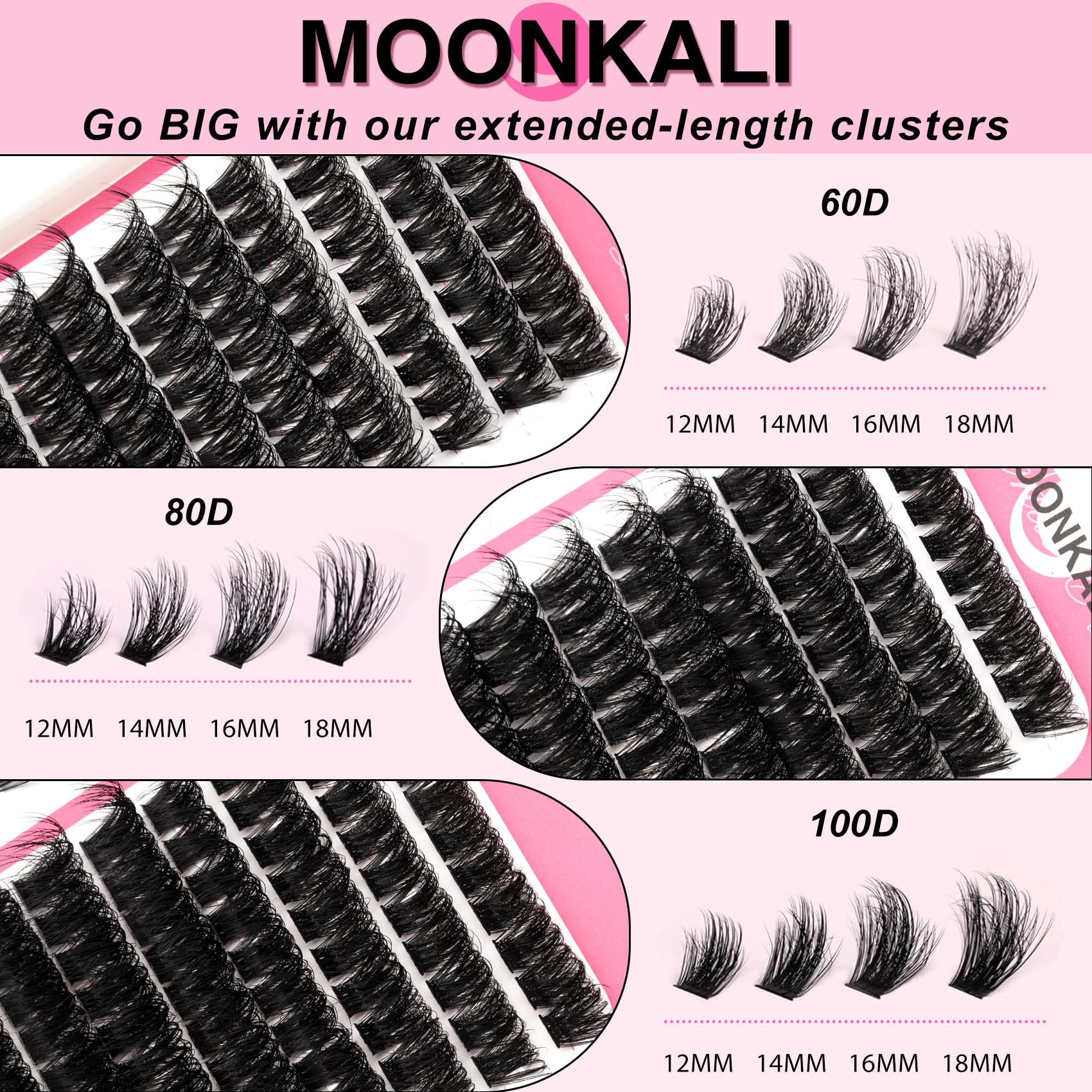 MOONKALI handmade soft clusters provide comfortable wear and volume