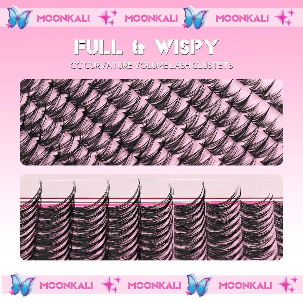 MOONKALI manga eye effect clusters for natural born-looking lashes.