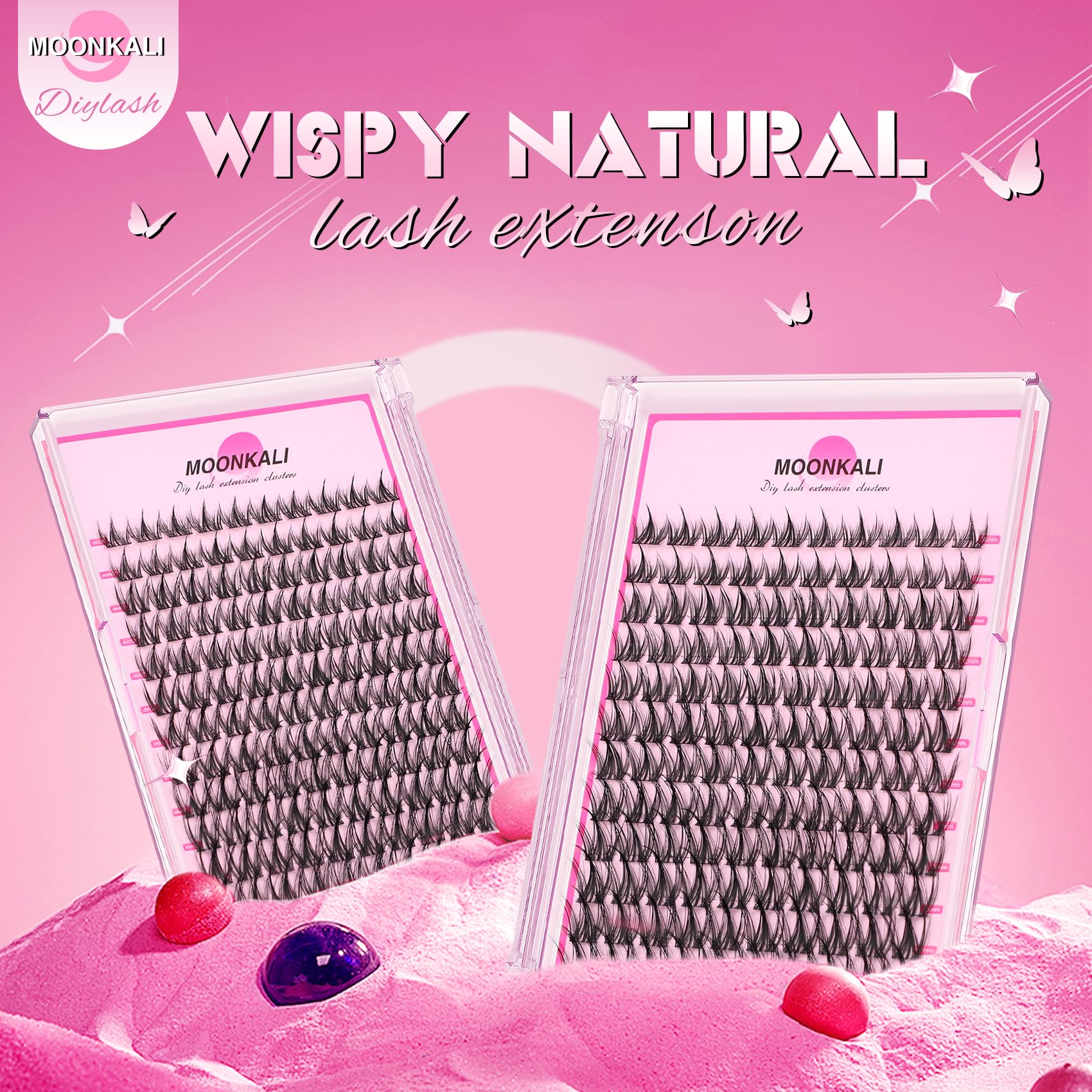 MOONKALI reusable lash clusters for cost-efficient routines.