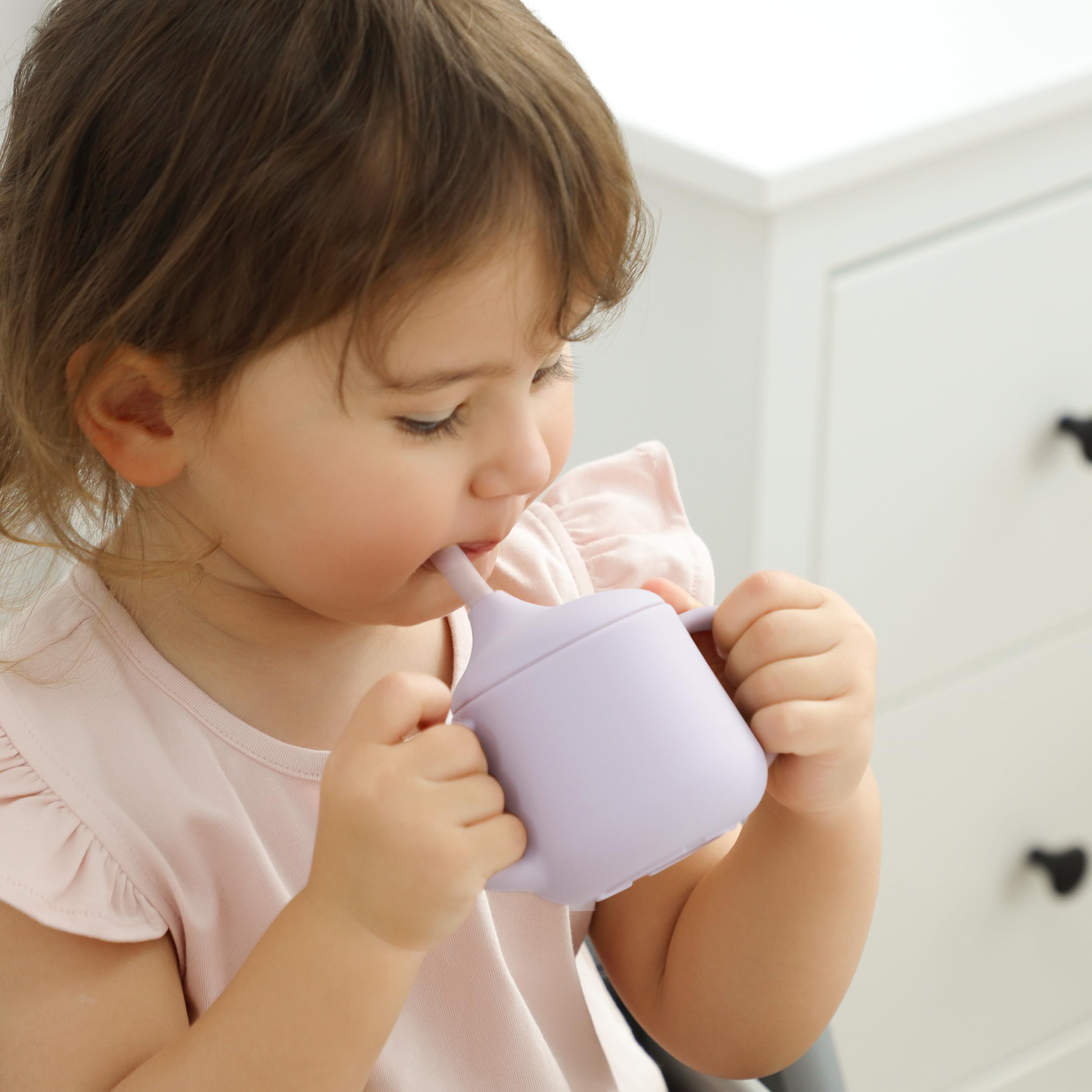 Moonkie mint cup set color theme enhances modern nursery aesthetic.
