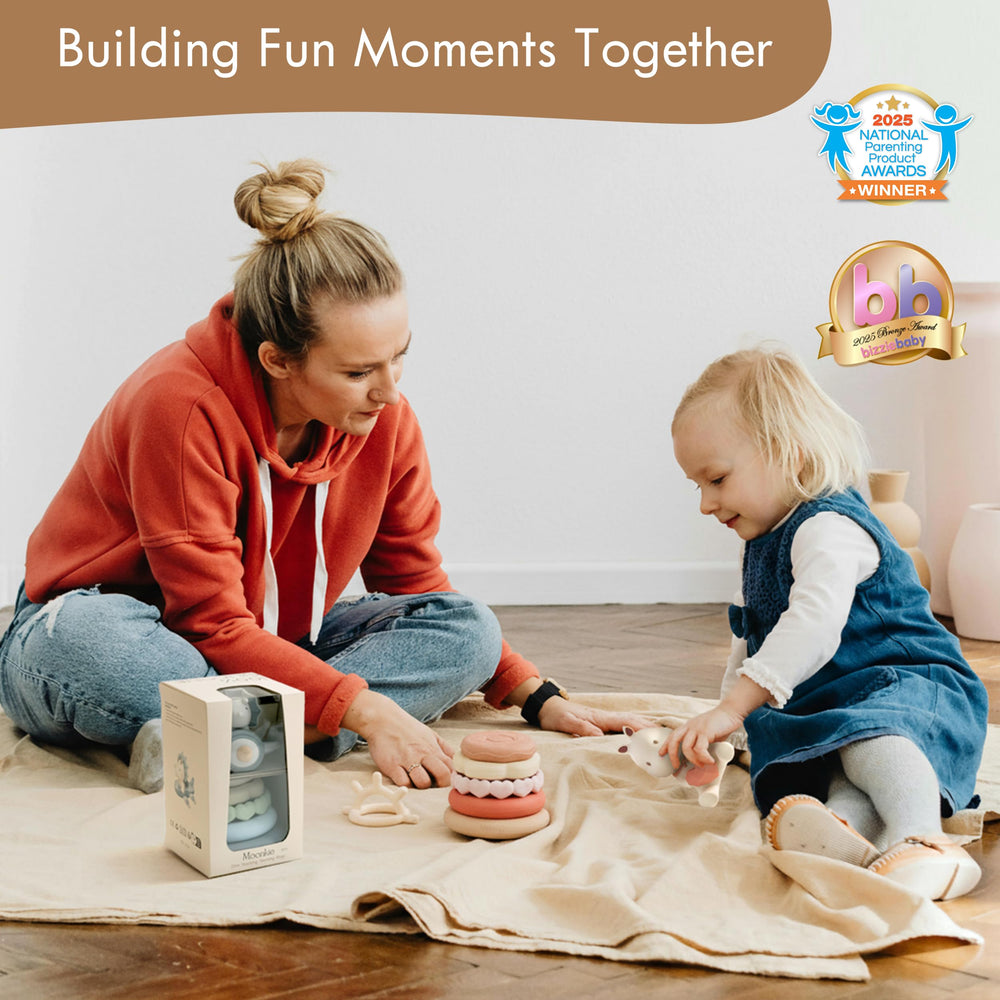 Moonkie open-ended-play-stacking encourages creativity and fine motor practice.