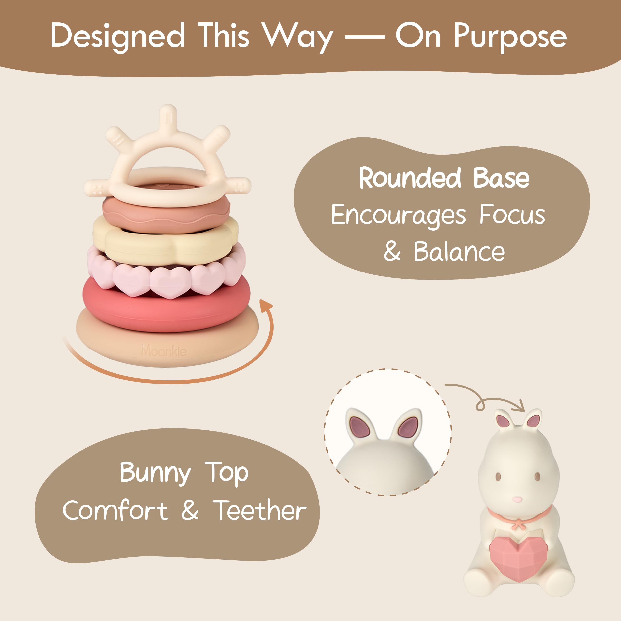 Moonkie portable design fits in diaper bags for on-the-go play.
