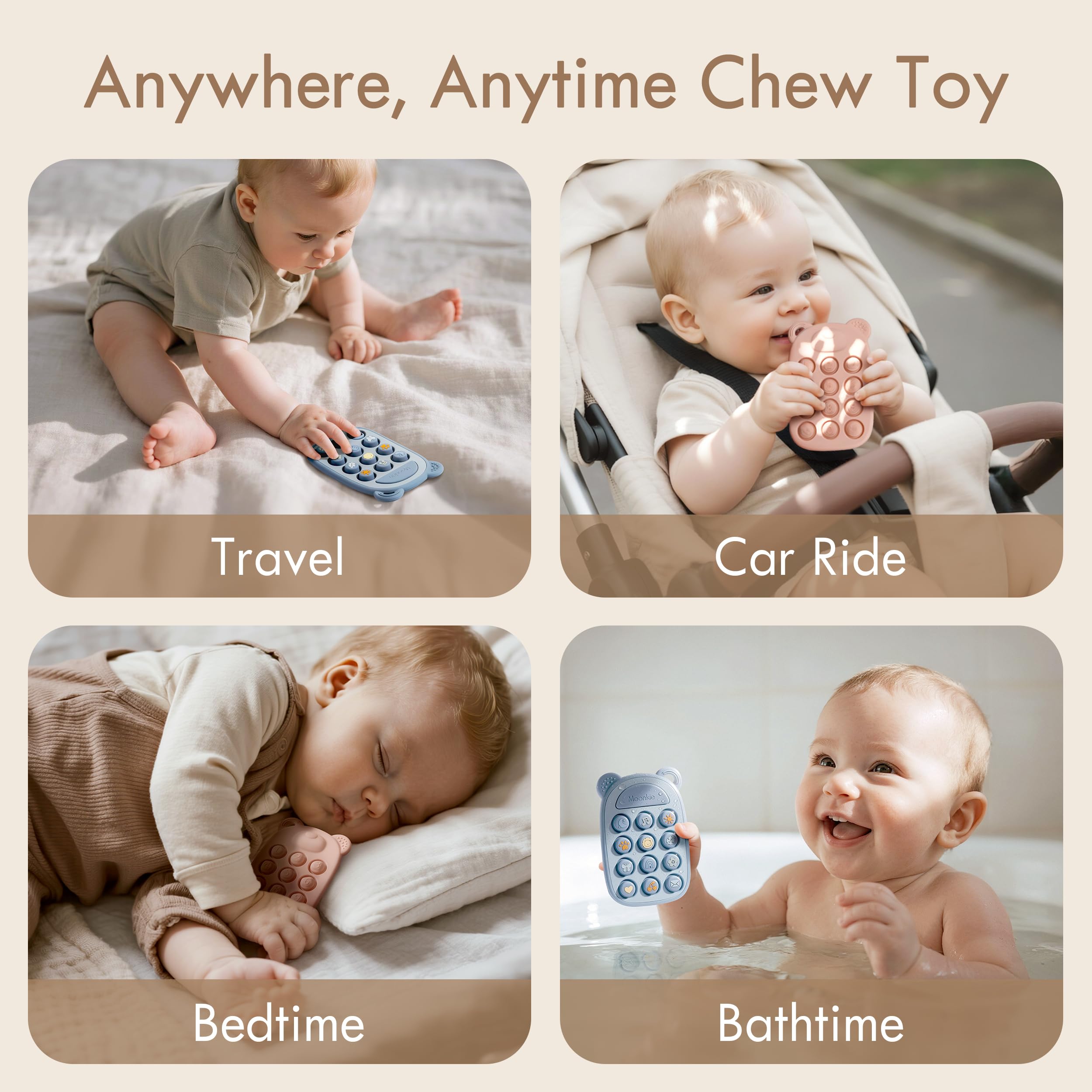 Moonkie teether is dishwasher safe for quick cleanup